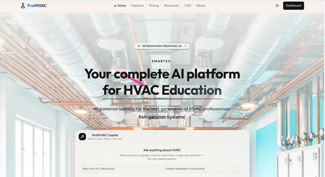 ProfHVAC — AI Learning Platform • Bubble.io